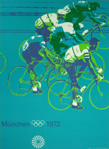 thumbnail link to original 1972 Otl Aicher poster Munich Olympics cycling