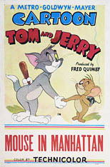 original 1952 US 1 sheet poster Tom and Jerry, Mouse in Manhattan